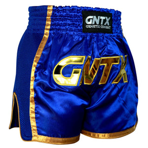 GENETIX GNTX GOLDEN MUAY THAI SHORTS BLUE