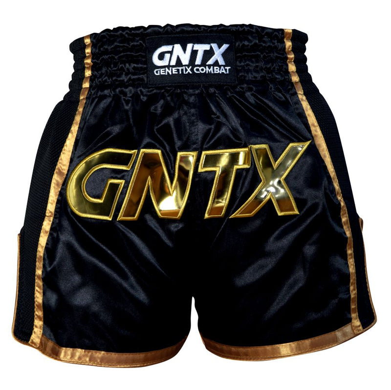 GENETIX GNTX GOLDEN MUAY THAI SHORTS BLACK
